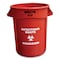 Rubbermaid Commercial 32 gal Round Cylinder Trash Can, Red, Open Top, Plastic FG263294RED - alternate 2
